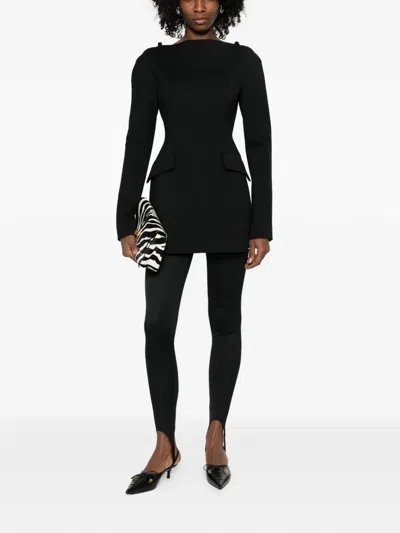 Sportmax Spxangus Shoulder Pad Mini Dress In Black