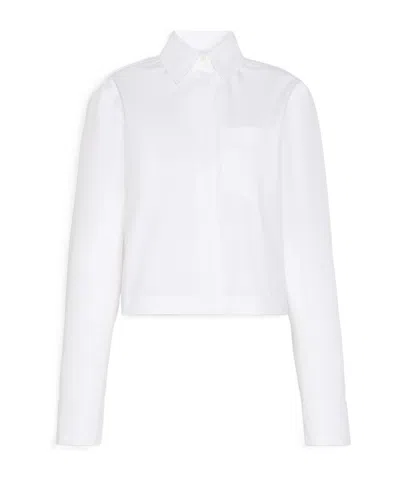 Sportmax Spxcaladio Long-sleeved Poplin Shirt In White