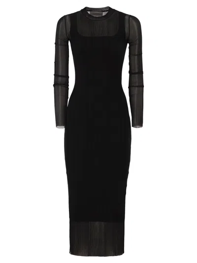 Sportmax Spxcaro Short Sleeved Dress In Stretch Viscose In Black