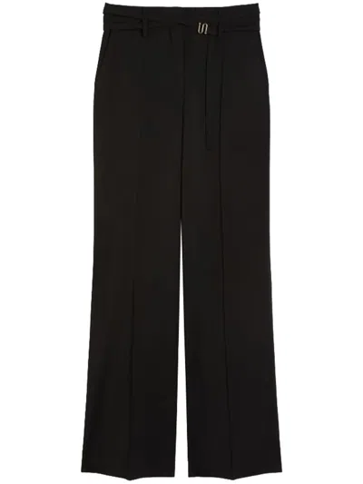 Sportmax High Waist Trousers Wide Leg Pockets In Black