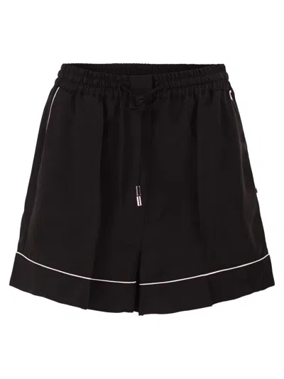 Sportmax Spxcrespo Viscose Drawstring Shorts With Contrast Detailing In Black