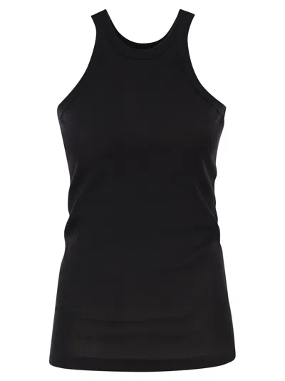 Sportmax Spxfumato Sleeveless Cotton And Silk Jersey Top In Black