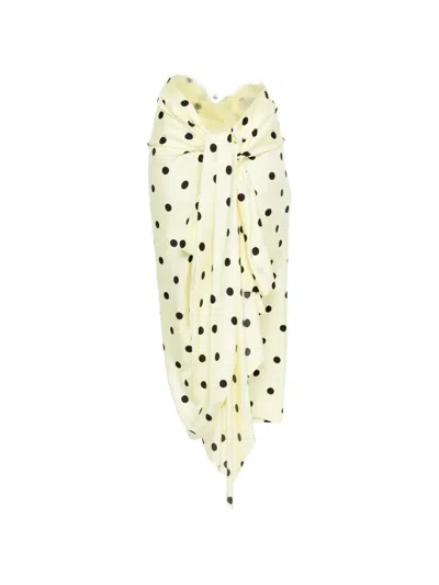 Sportmax Spxgentile Polka-dot Midi Skirt In Yellow