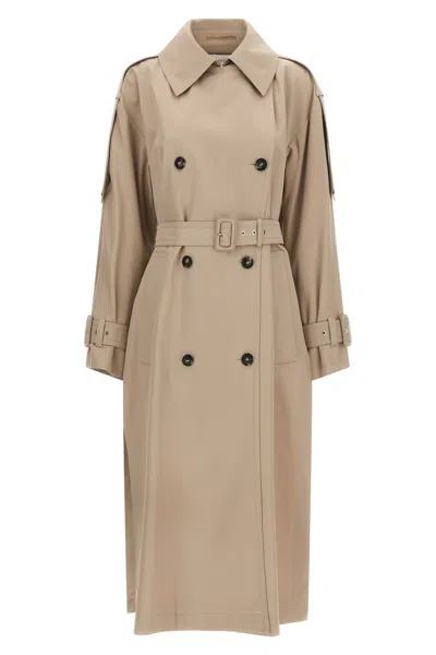 Sportmax Spxgocce Trench Coat In Neutral