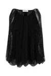 Sportmax Embellished Mesh And Jersey Top In Black