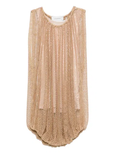 Sportmax Spxnodo Gathered-hem Top In Brown