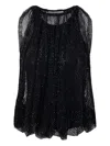Sportmax Embellished Mesh And Jersey Top In Black