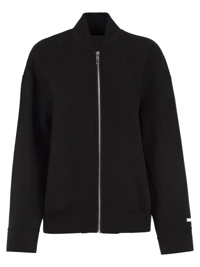 Sportmax Max Mara  "spx Ondata" Double Wool Bomber Jacket In Black