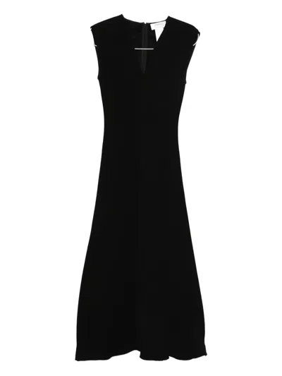 Sportmax Spxpecora V-neck Maxi Dress In Black