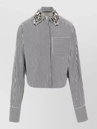 Sportmax Spxquagga Striped Knit Sweater Long Sleeves In Blue