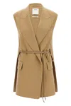 Sportmax Wool Oversized Coat In Beige