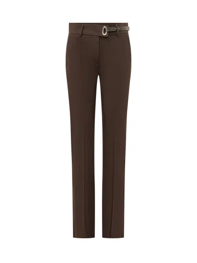 Sportmax Spxrum Viscose-blend Trousers In Brown