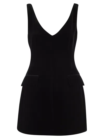 Sportmax Spxtefrite08 Structured Mini Dress With V Neckline In Black