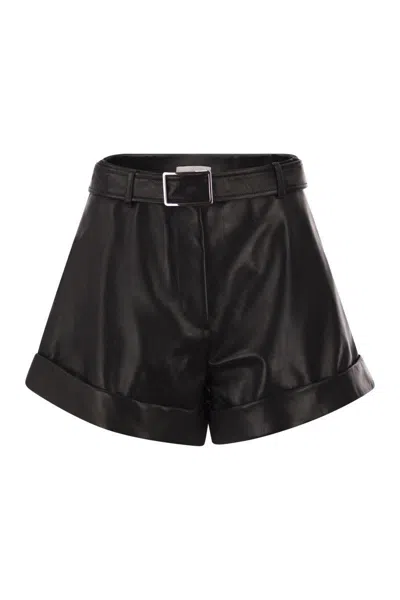 SPORTMAX SPORTMAX SPXVASAIO - LEATHER BERMUDA SHORTS