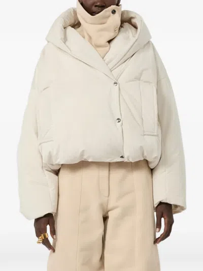 Sportmax Spxvodka Quilted Hooded Jacket In White