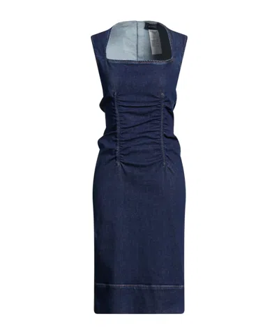 Sportmax Square Neck Denim Dress In Purple