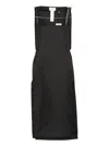 Sportmax Square-neck Long Dress In Black