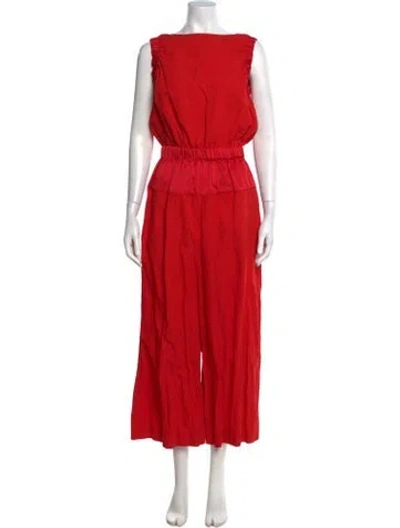 Pre-owned Sportmax Square Neckline Jumpsuit In Red