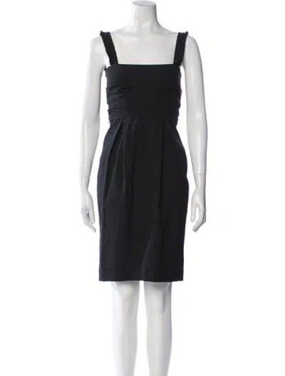 Pre-owned Sportmax Square Neckline Knee-length Dress In Black