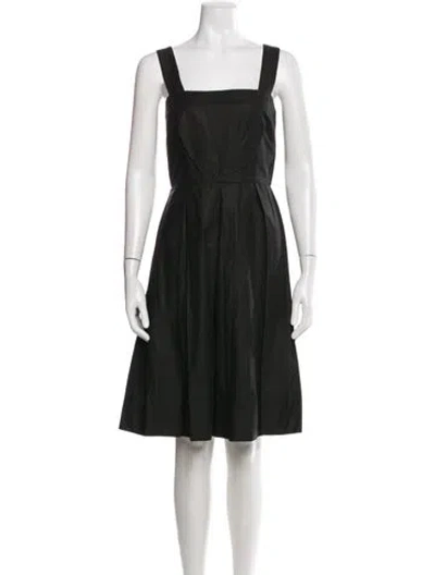 Pre-owned Sportmax Square Neckline Knee-length Dress In Black
