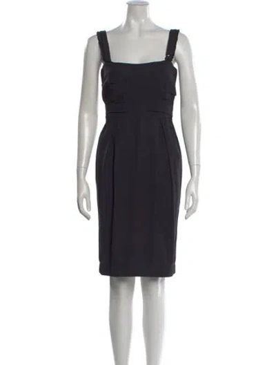 Pre-owned Sportmax Square Neckline Knee-length Dress In Black