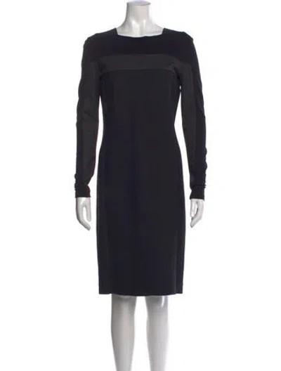 Pre-owned Sportmax Square Neckline Knee-length Dress In Black