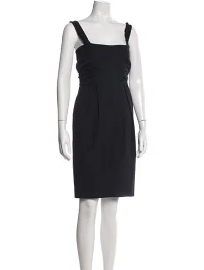 Pre-owned Sportmax Square Neckline Knee-length Dress In Black
