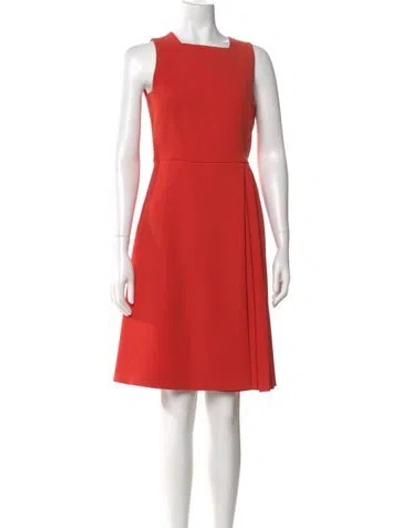 Pre-owned Sportmax Square Neckline Knee-length Dress In Red