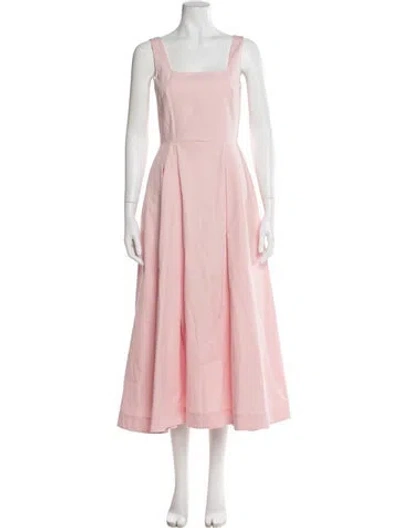 Pre-owned Sportmax Square Neckline Long Dress In Pink
