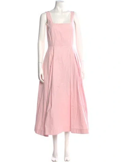Pre-owned Sportmax Square Neckline Long Dress In Pink