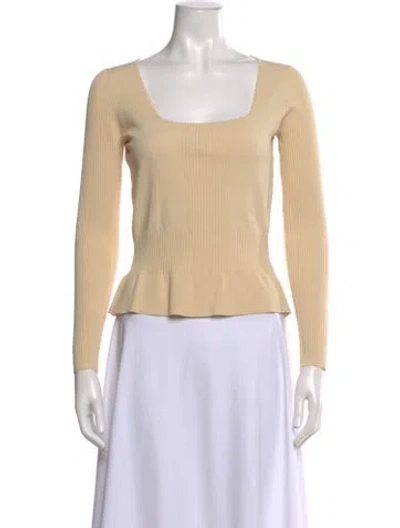 Pre-owned Sportmax Square Neckline Long Sleeve Top W/ Tags In Neutral
