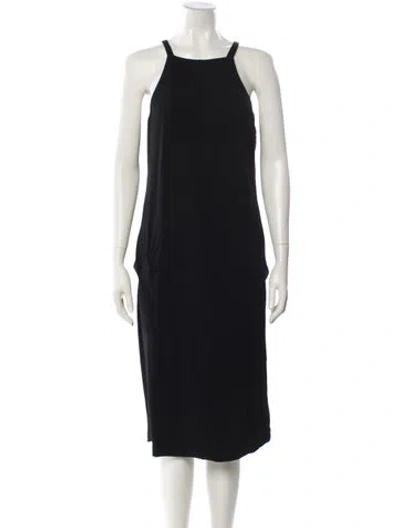 Pre-owned Sportmax Square Neckline Midi Length Dress In Black