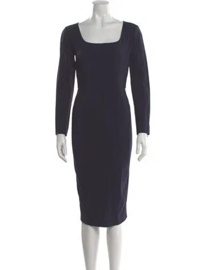 Pre-owned Sportmax Square Neckline Midi Length Dress In Gray