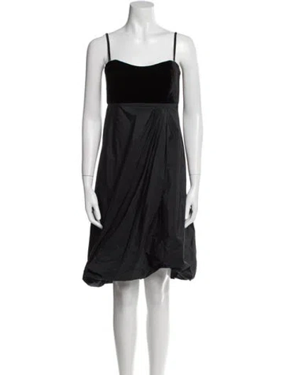 Pre-owned Sportmax Square Neckline Mini Dress In Black
