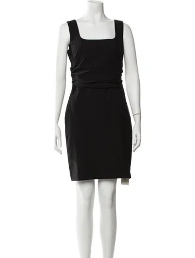 Pre-owned Sportmax Square Neckline Mini Dress In Black
