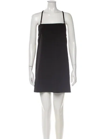 Pre-owned Sportmax Square Neckline Mini Dress In Gray