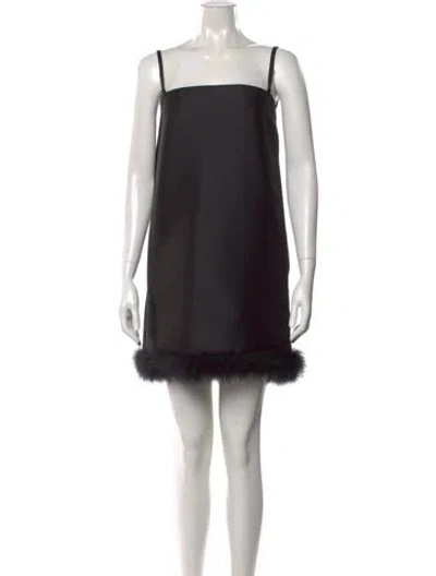 Pre-owned Sportmax Square Neckline Mini Dress W/ Tags In Black