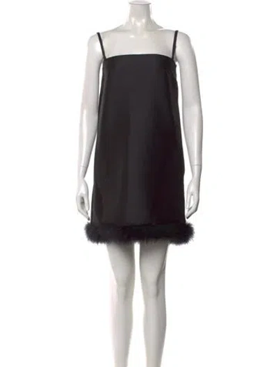 Pre-owned Sportmax Square Neckline Mini Dress W/ Tags In Brown