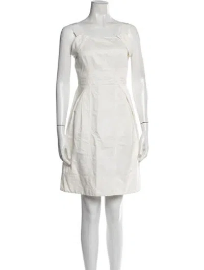 Pre-owned Sportmax Square Neckline Mini Dress In White