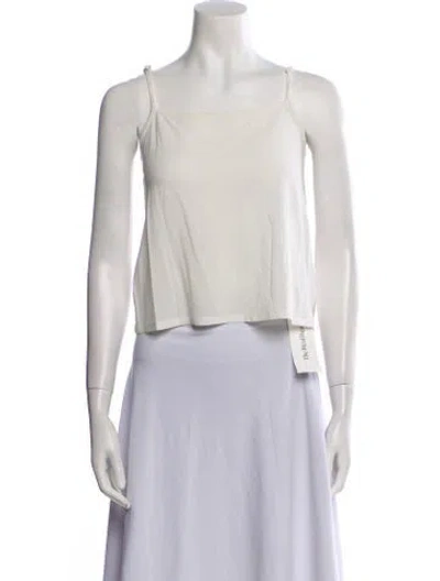 Pre-owned Sportmax Square Neckline Sleeveless Crop Top In White