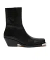 Sportmax Square-toed Short Boots In Black