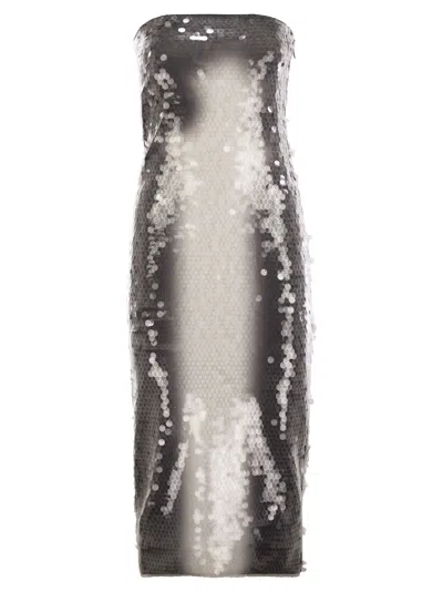 Sportmax Stemma Jersey Dress With Sequins In Black