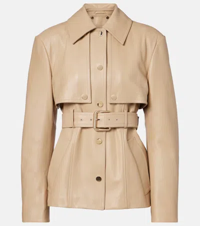 Sportmax Stenzone Convertible Leather Jacket In Nude