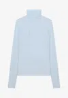 Sportmax Long-sleeved Knitted Turtleneck Sweater In Blue