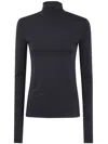 Sportmax Jersey Turtleneck Sweater Long Sleeves In Black