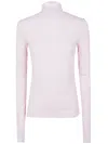 Sportmax Turtle Neck Sweater Button Detail In Pink