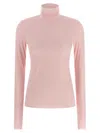 Sportmax Jersey Turtleneck Sock In Pink