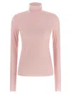 Sportmax Jersey Turtleneck Sock In Pink