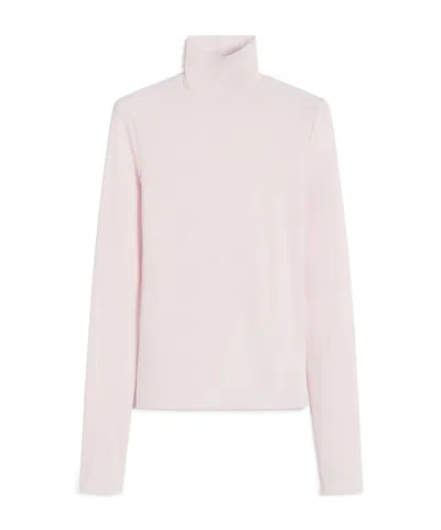 Sportmax Skinny-knit Turtleneck Sweater In Pink
