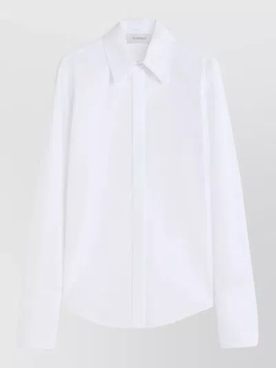 Sportmax Straight Collar Shirt Long Cuffed Sleeves In White